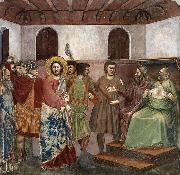 GIOTTO di Bondone Christ before Caiaphas oil
